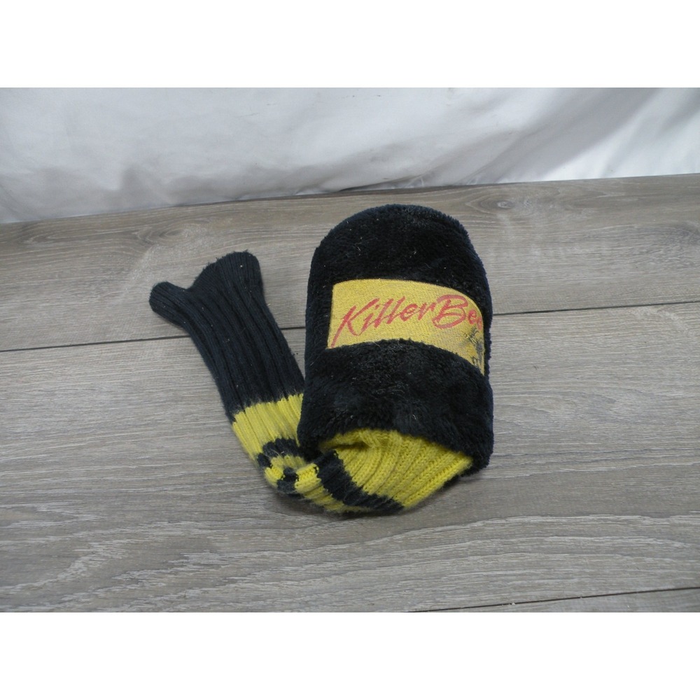 Killer Bee Golf Club Headcover Driver Wood Black Yellow Knit Sock Style
